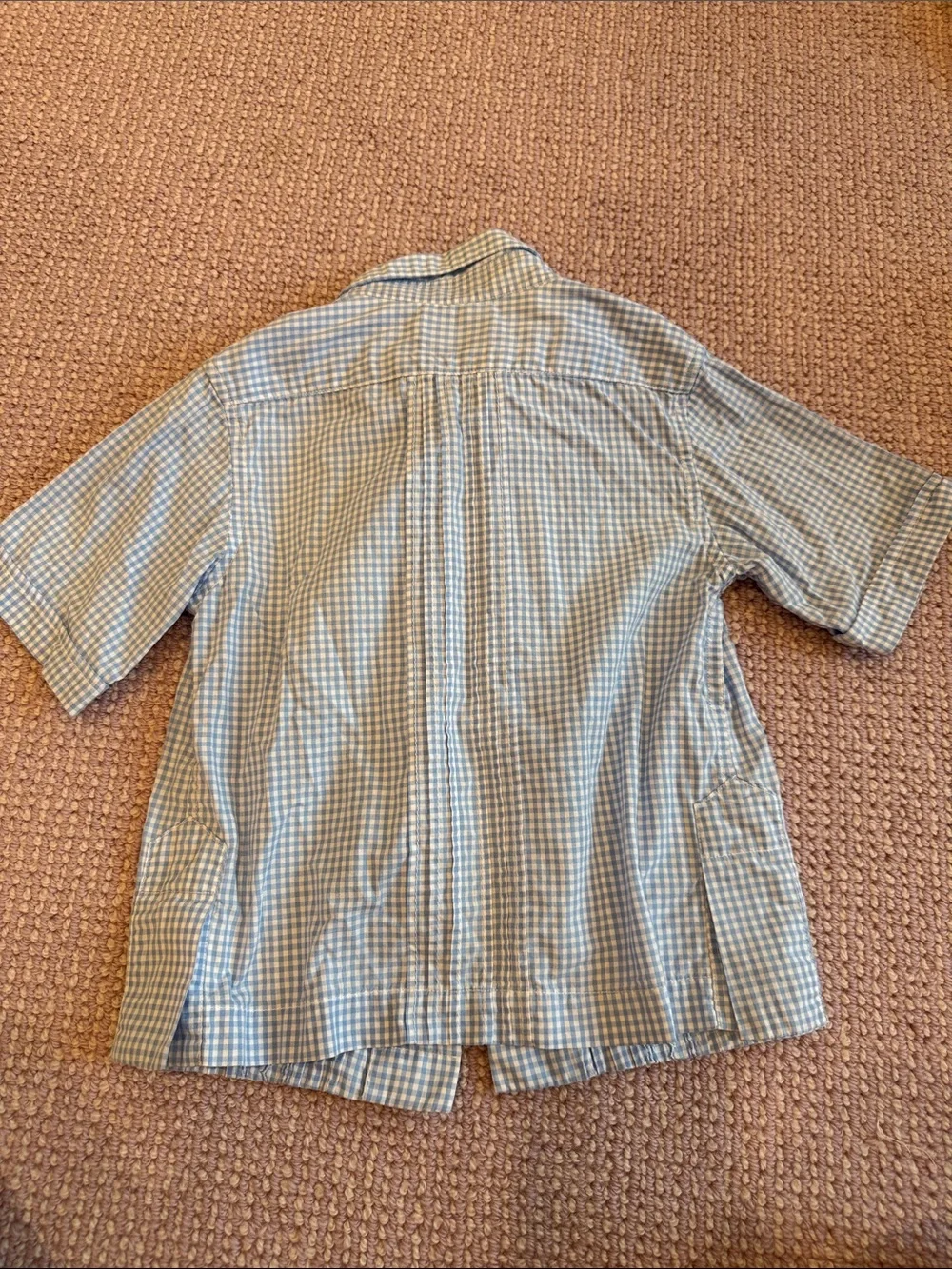 Dos Carolinas Kids Guayabera Blue Gingham Short-Sleeve Button-Down Shirt